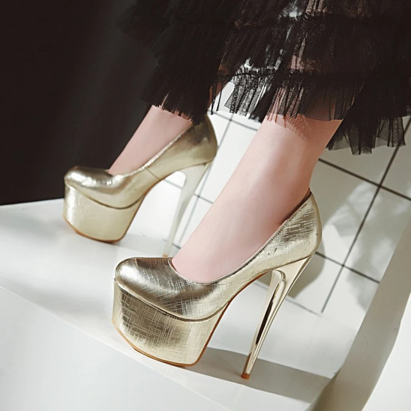 Туфли лодочки женские на платформе высокий каблук 16 см пикантные вечерние для