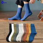 Носки мужские хлопковые деловые, дышащие короткие черные, 5 пар, на осеньзиму