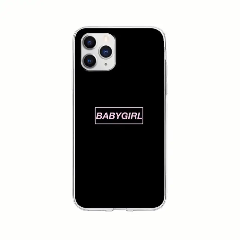 

Vintage Babygirl Transparent Cell Phone Cover Clear Case For Iphone 12 11 Pro Xs Max 6s 7 8 Plus Xr Xs X 5s Se 2020