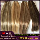 30 дюймов, с подсветкой прямые человеческие волосы пряди эффектом деграде (переход от темного к Виргинские remy человеческие волосы пряди бразильские девственные волосы для наращивания без повреждения кутикулы