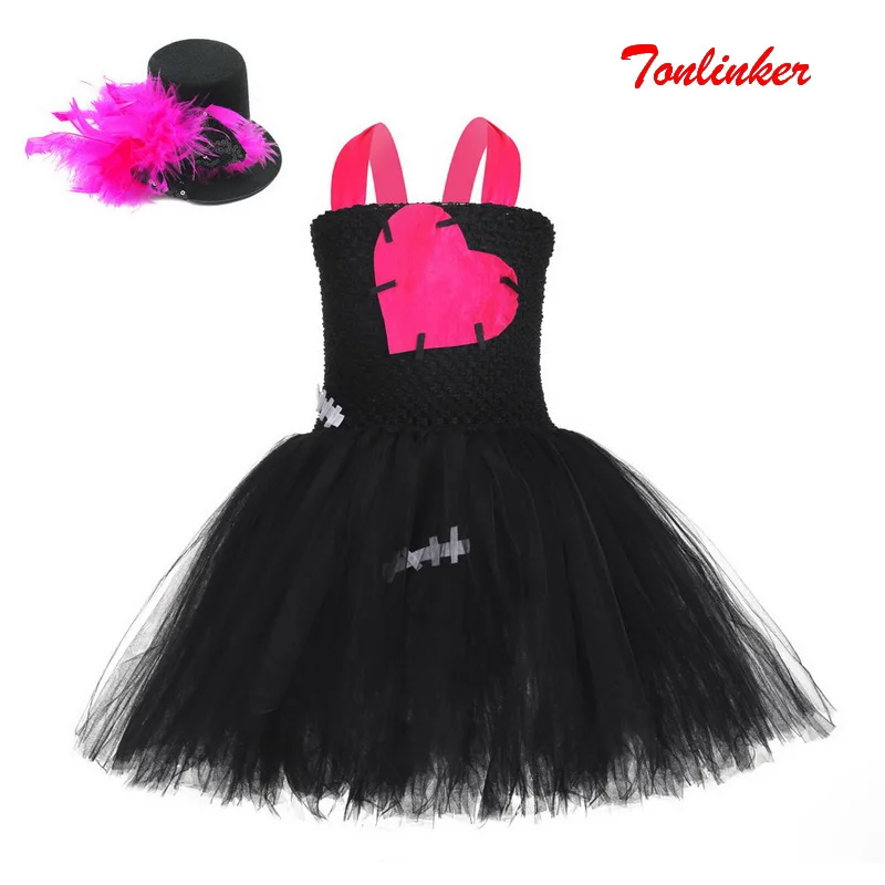 

Halloween Little Girls Hat Tutu Party Dresses Baby Girl Birthday Christmas Fancy Dress Children Kids Princess Cosplay Dressing