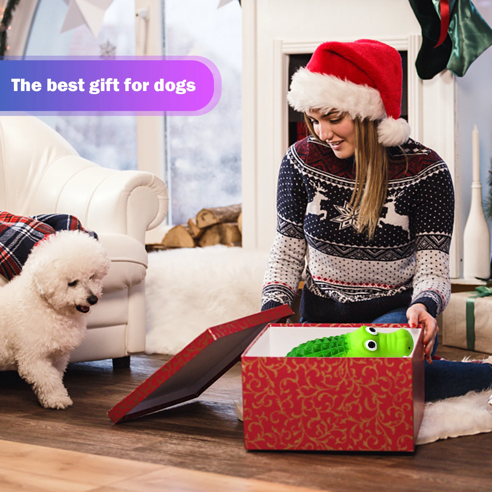 Игрушка для собак крокодиловая пищалка-Мягкая натуральная резина (латекс) щенков