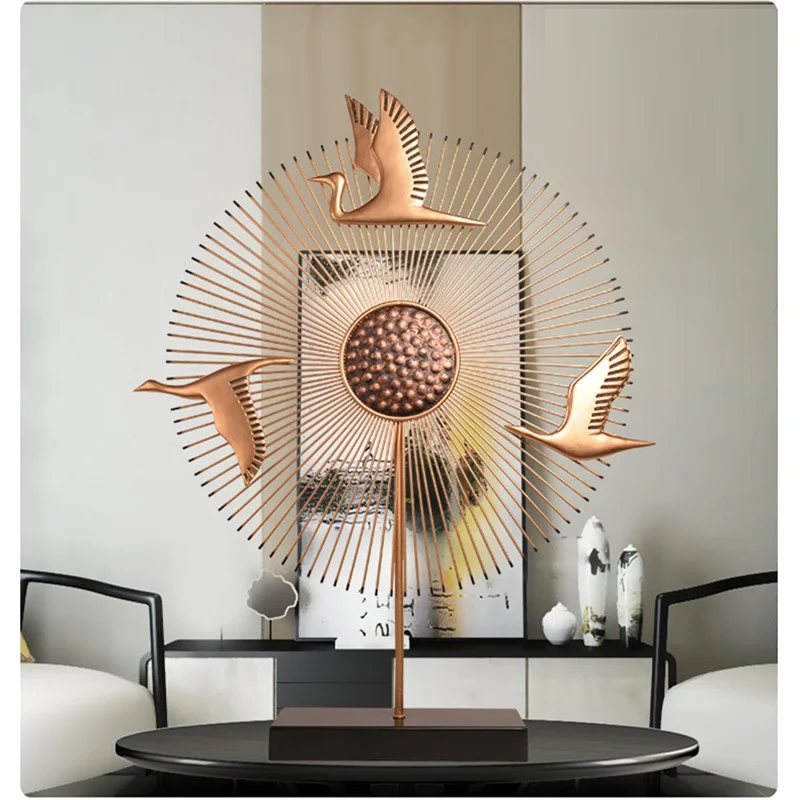 NEW CHINESE WROUGHT IRON SUN CRANE ART SCULPTURE RESIN CRAFT DESKTOP MODERN SIMPLE ANIMALS FIGURINES HOME DECORATE R2775 | Дом и сад