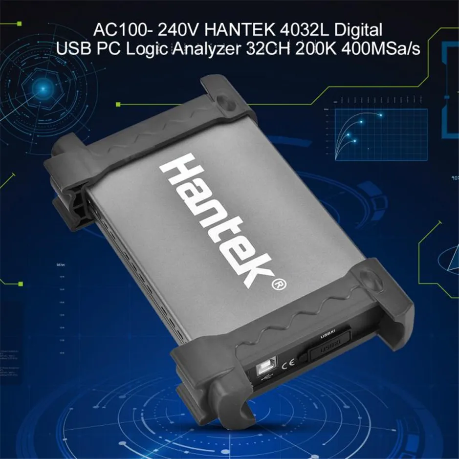 2 Гбит Глубина памяти 150 МГц полоса пропускания Hantek4032L PC USB логический анализатор
