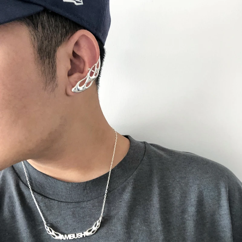 Женские и мужские серьги гвоздики AOMU серебристые металлические неправильной