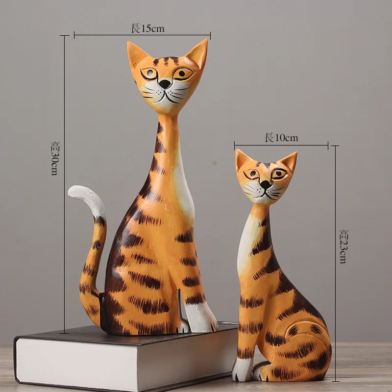 2 шт. креативные скандинавские деревянные модели кошек украшения для дома резьба