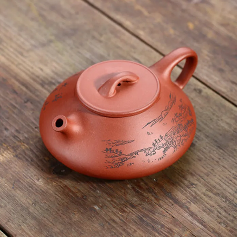 Исин чайник Оригинал мин прозрачный цемент фиолетовый песок плоский пузырьковый