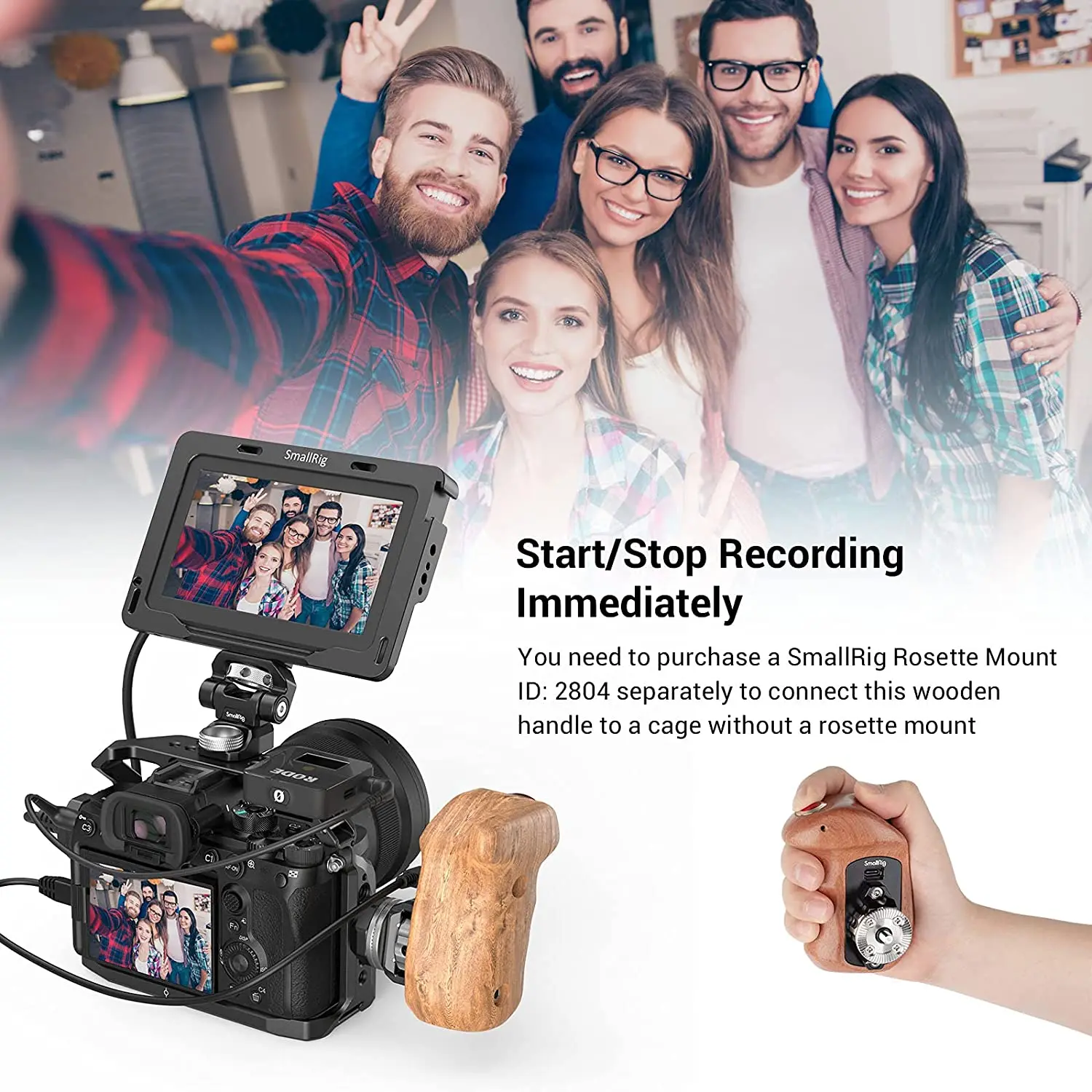 Розетка SmallRig с боковой ручкой и записью старта/остановки дистанционный триггер