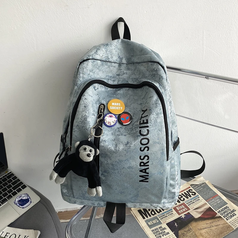 

Harajuku Letter Men Women Backpack Female Fashion Shoulder School Bags for Teenage Girls Large Capacity Travel Backpacks Ladies