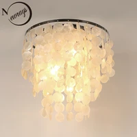 modern diy chrome circle e273 light bulbs ceiling lamp natural white color seashell light for kitchen living room bedroom light