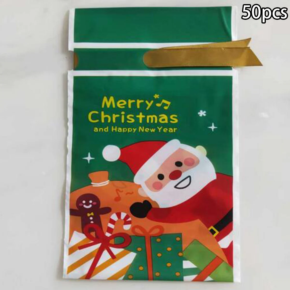 

Party Pouches Candy Bag Cookie Wrapping Plastic Drawstring Christmas Gift