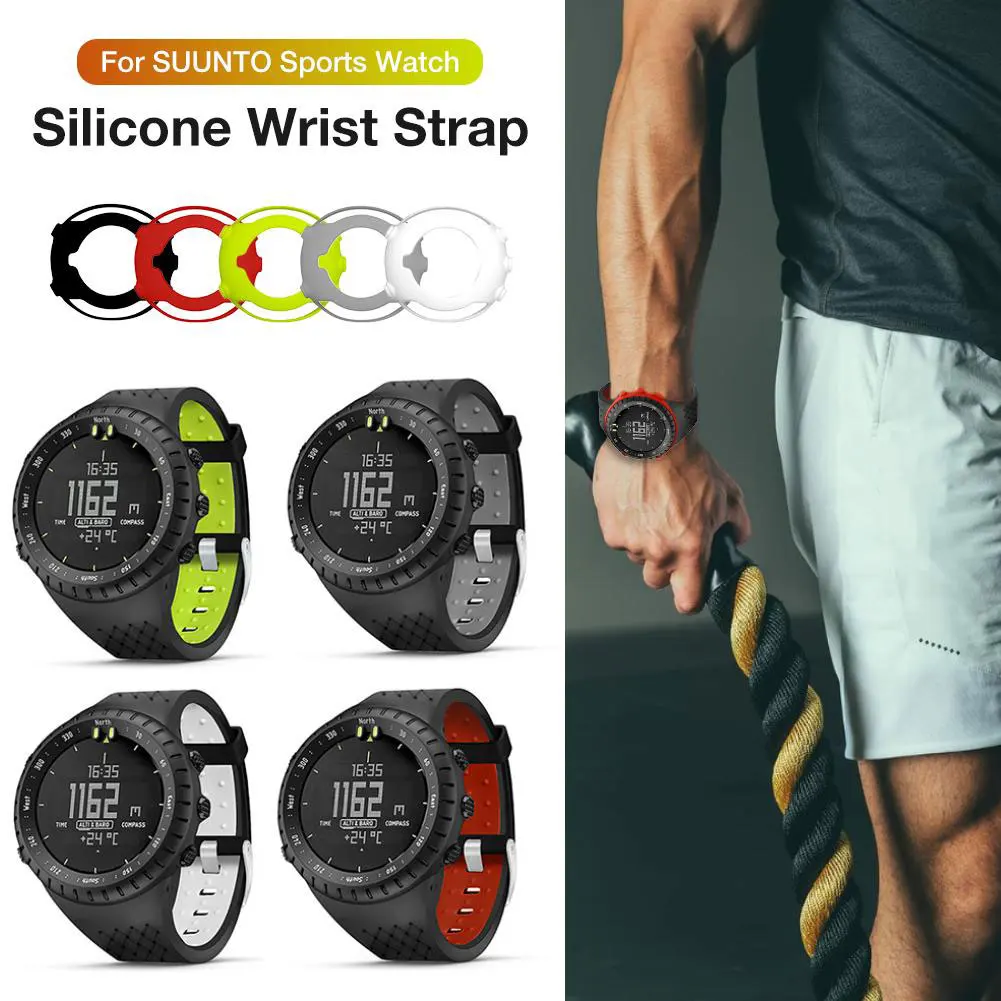 

For Suunto Core Outdoor Sport Watch Strap 24mm Width Replacement Women Men Fashion Watchband with Tools Waterproof Silicone Band