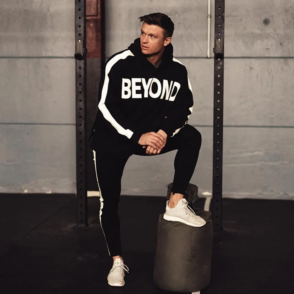 Мода свободного кроя для мальчиков спортивные костюмы большие с принтом в стиле