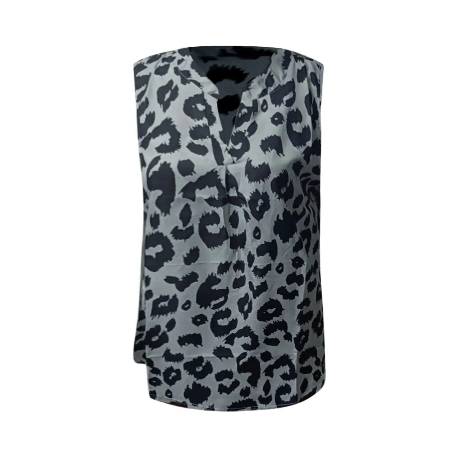 

Fashion Sexy Leopard Blouse Shirt V-Neck Tops Tee Summer Casual Ladies Tops Female Women Hollow Sleeveless Blusas Pullover Tops