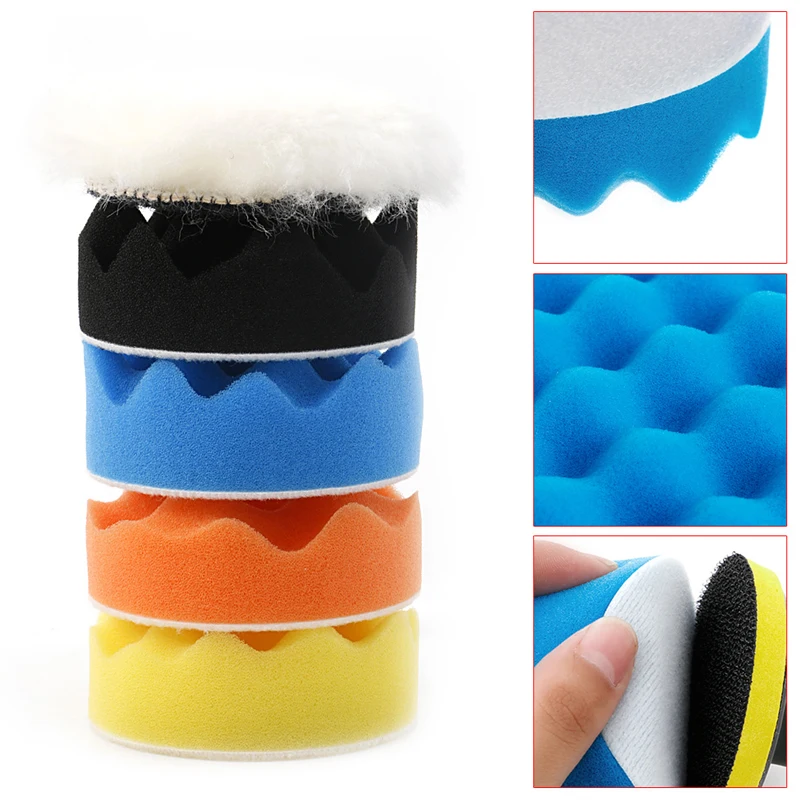 

New 50Pcs 3" Inch 80mm Buffing Polishing Sponge Pads Kit For Car Polisher