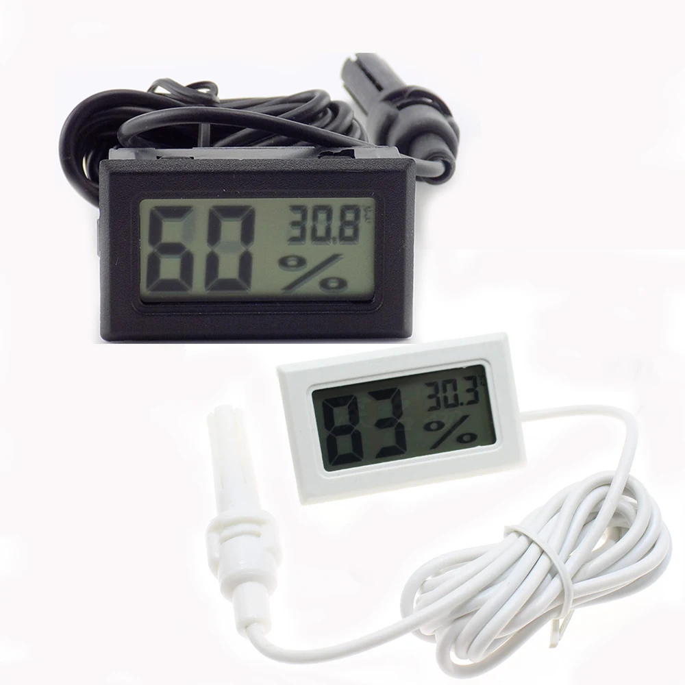 

Mini Digital LCD Thermometer Sensor Indoor Convenient Hygrometer Humidity Instruments Detector with Probe Monitoring Plastic