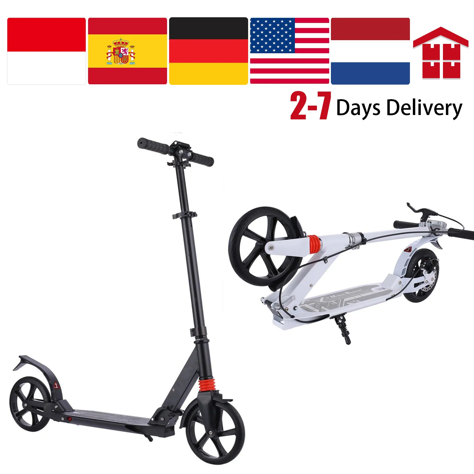 

Для взрослых и детей с регулировкой по высоте, Kick колеса из ПУ для скутера широкая Дека Складная Высота регулировки диапазона 33,9-40,2 дюймов