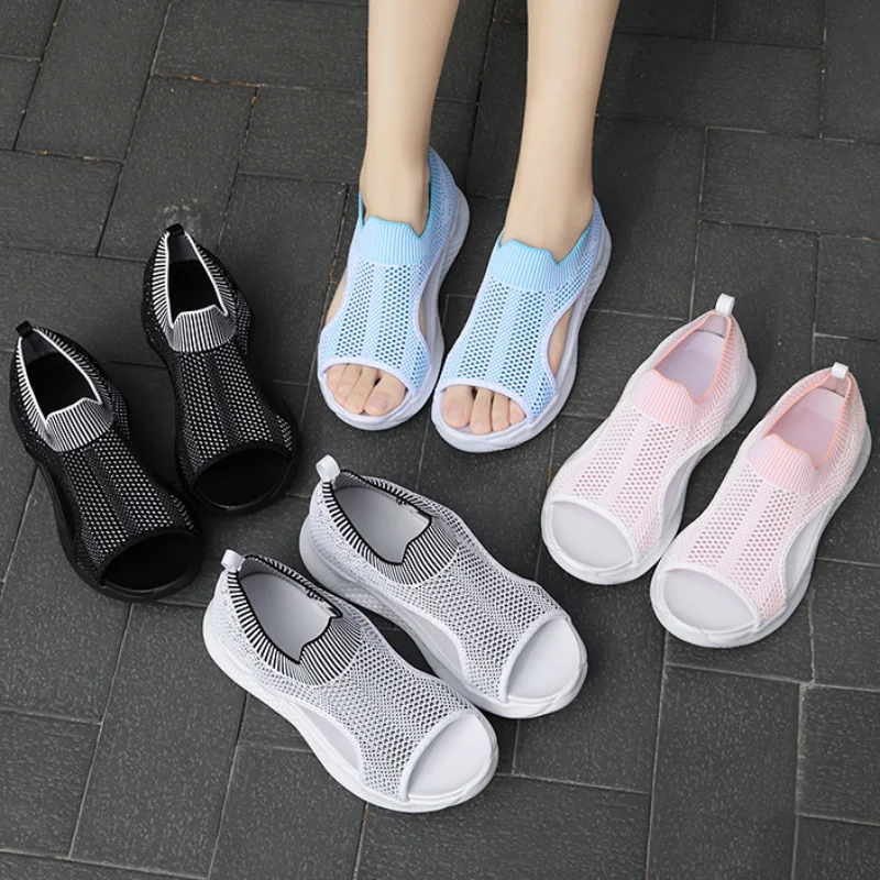 

Вулканизированная обувь кроссовки женские женские кроссовки зимнии кросссовки жен Сандалии женские сетчатые, Повседневные вязаные, на пла...