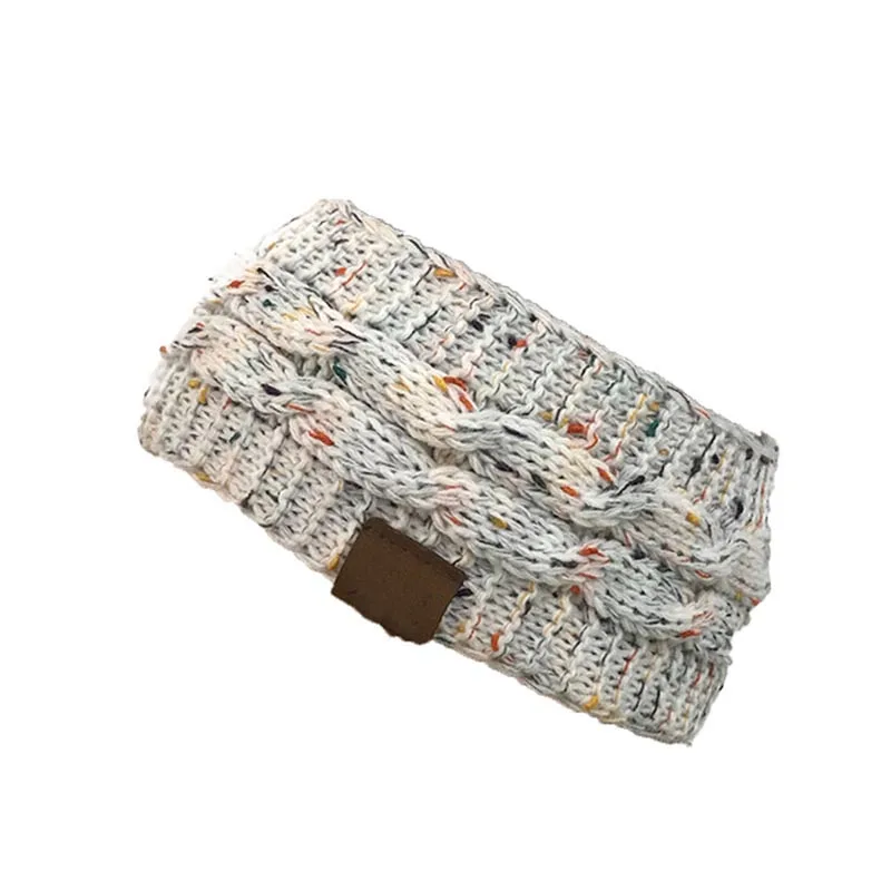 Широкие головные уборы вязаные крючком Твист шапка зимние теплые эластичные