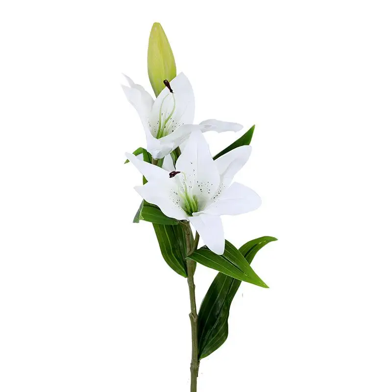 3 Head Artificial Flowers Lily High-grade Flower Arrangement Decorative Simulation Home Wedding Decorationfake | Дом и сад