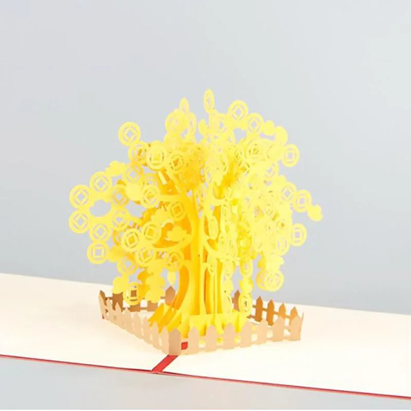 3D Ручная стереоскопическая китайская карточка благословения бум бумага ручная