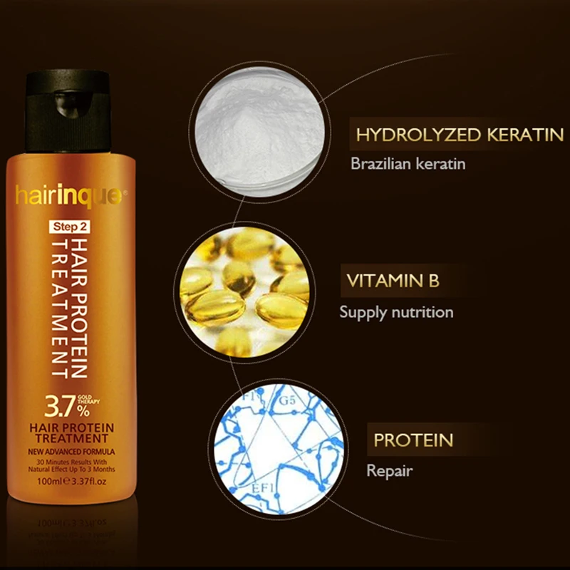 3.7% Золотой Кератиновый шампунь набор для выпрямления волос крем восстановления