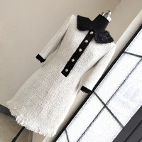 fragrance small tweed celebrity hepburn style simple dress