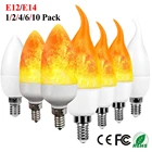 E14 E12 светодиодный с эффектом пламени мигающая лампа светодиодный огонь из ткани, имитирующий светильник в форме свечи сад настенные светильники Светильник ing открытый светильник ing домашний декор