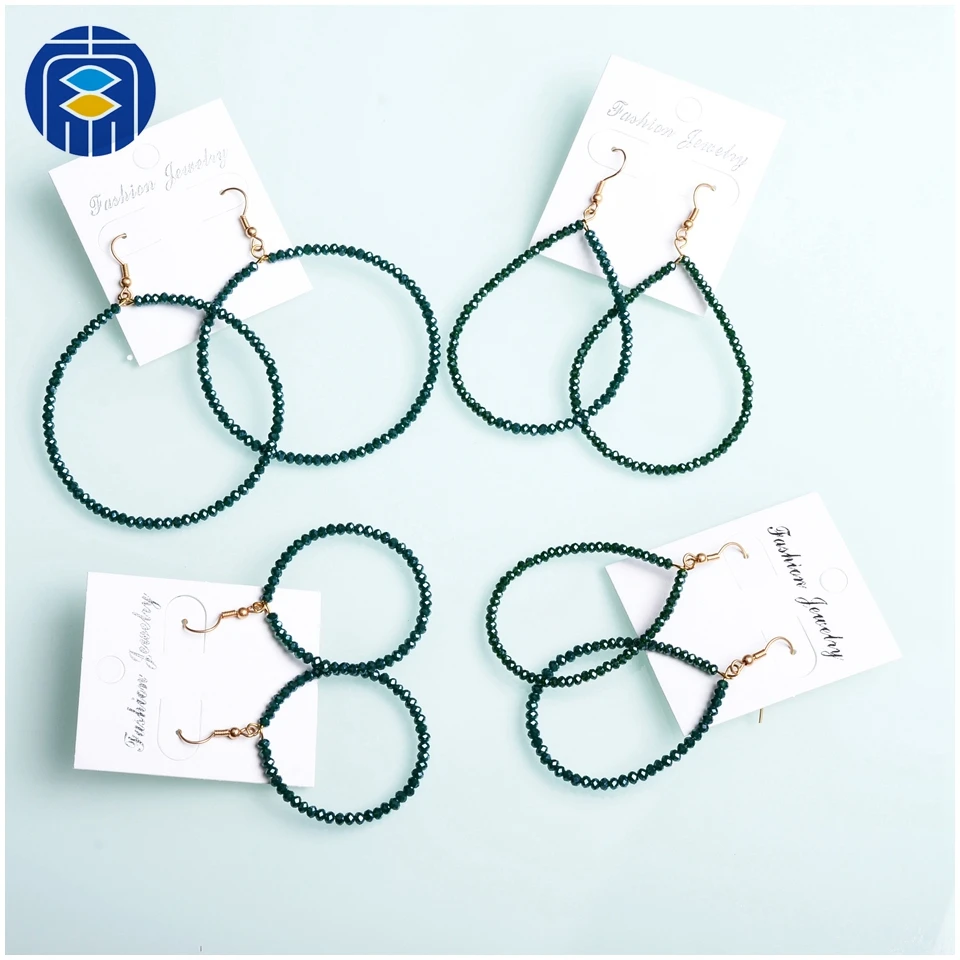 Новый дизайн кубические бусины хрустальные серьги оптом для