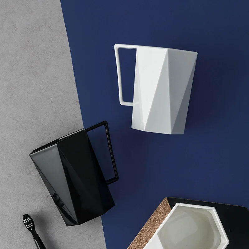 Простые геометрические чашки чашка для стирки пары креативная с ручкой зубная