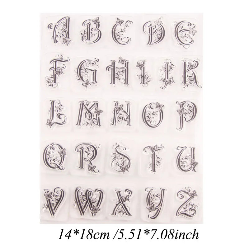 letter stamp Цветок марки Алфавит слова четкая прозрачная печать резиновые письмо силиконовый штамп с дизайном «девочка» уплотнение для скрапбукинга, День матери, день рождения - Цвет: letter stamp