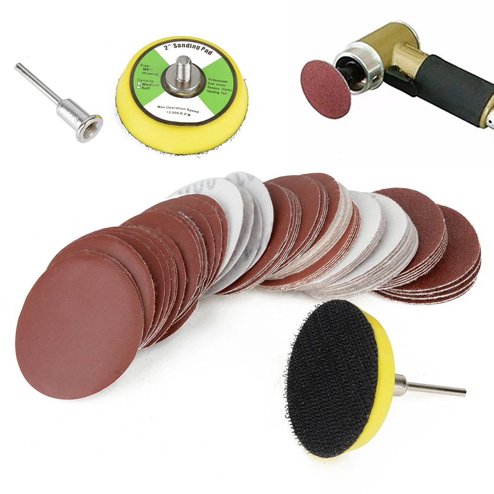 

Power Tool Sanding Discs Parts Set 2 Inch Kit Hook and Loop Alumina Sandpaper