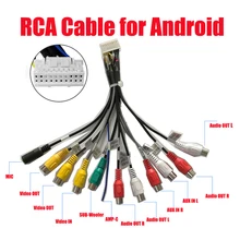 Android radio Car Accessories RCA Output Wire Aux-in subwoofer microphone Adapter 20Pin universal cable for PX6