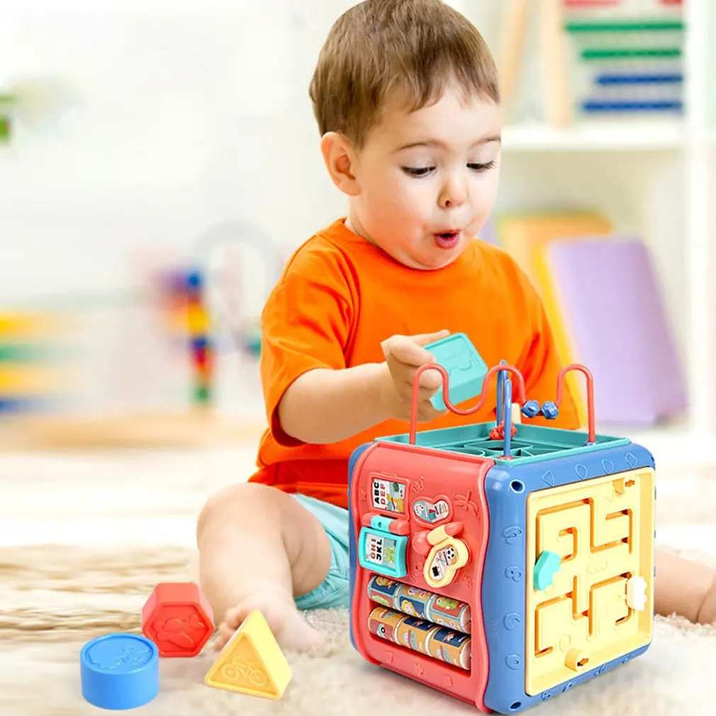 

Multifunctional Kids Toys Activity Cube Music Instuments 6-Sided Early Educational Toy Infant Development Box For 18M+ Child
