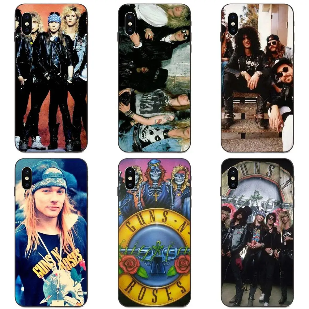Рок группа Guns N Roses для Galaxy A3 A5 A6 A6s A7 A8 A9 A10 A20E A30 A40 A50 A60 A70 A80 A90 Plus 2018 мягкий чехол