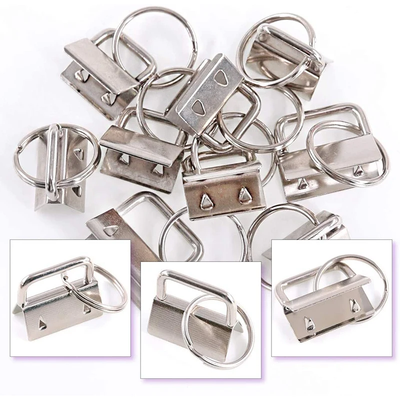 

32 Sets 1inch 25mm silver Fob Hardware with 1Pcs Key Fob Pliers Glass Running Pliers Tools with Flat Jaws