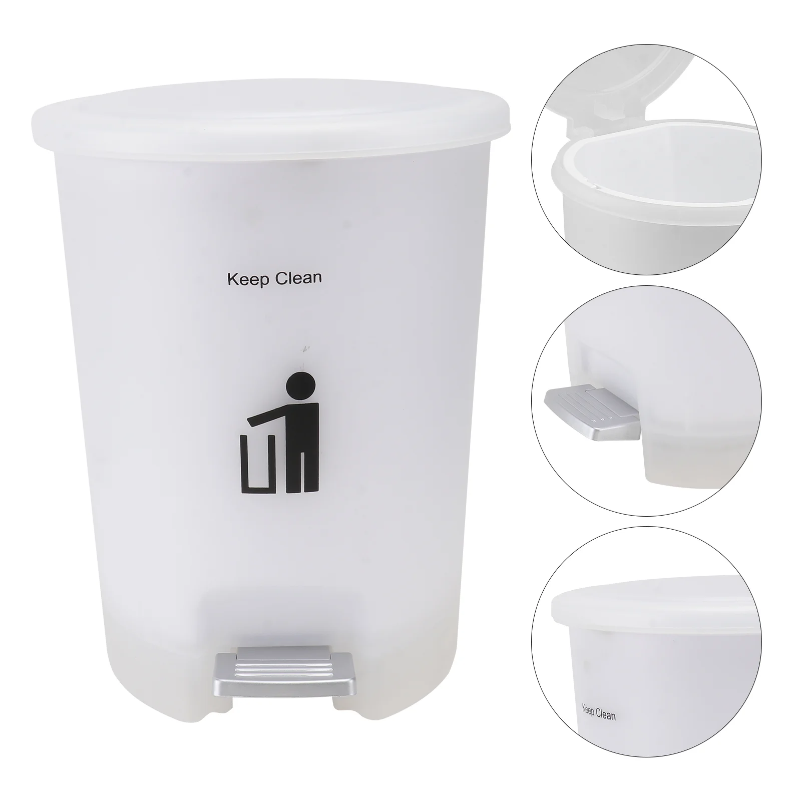 

1pc Pedal Design Trash Can Home Waste Bin Indoor Room Pedal Garbage Can