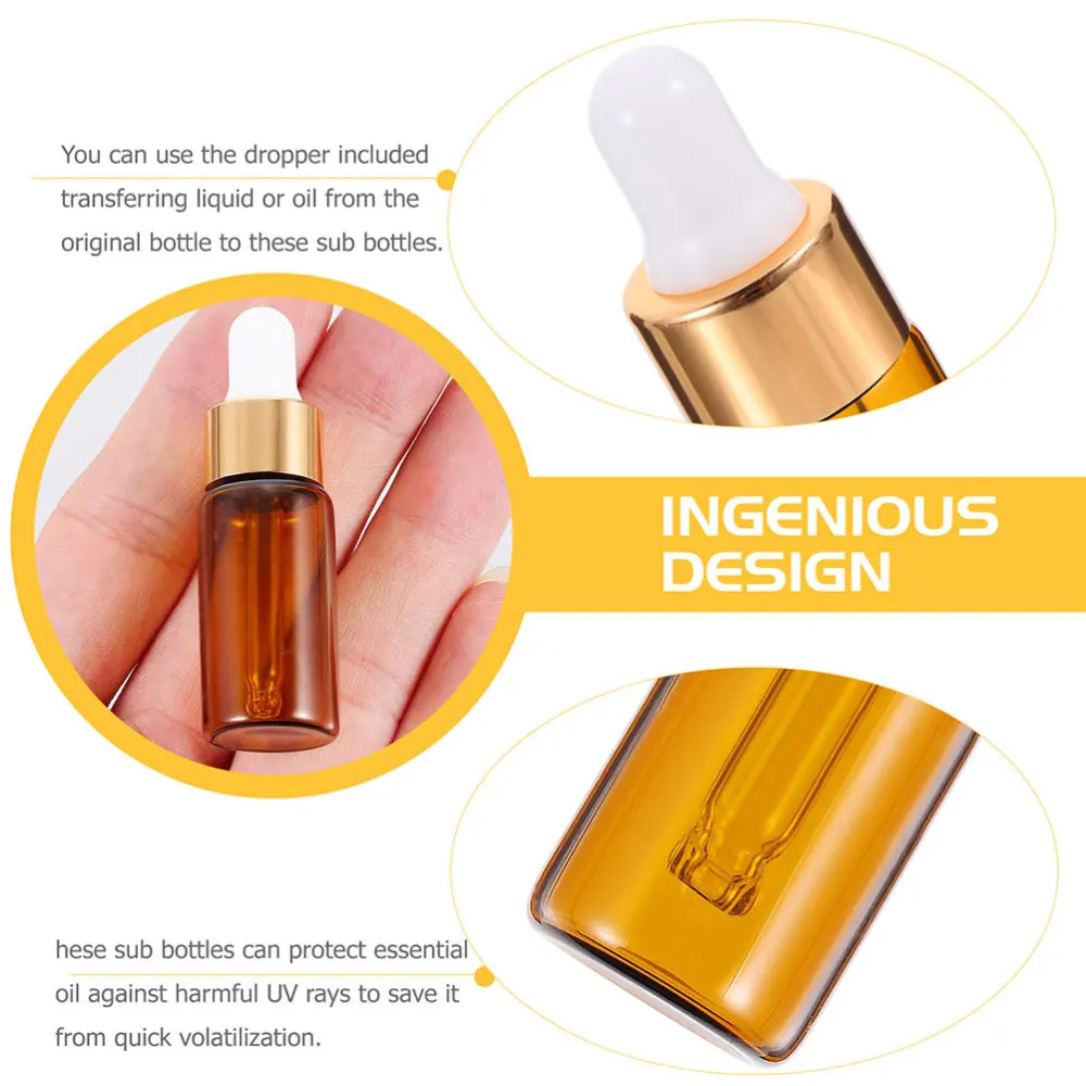 

25pcs 5ml Multipurpose Glass Bottles Refillable Dropper Bottles Glass Sub Bottle