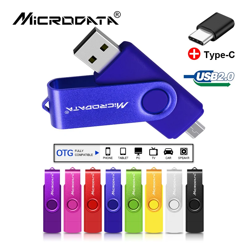 

USB flash drive OTG type-C 64 GB 32 GB 16 GB 8 GB 4GB 128GB 256GB Pendrive 2 in 1 Micro USB Memory Stick with type C Adapter