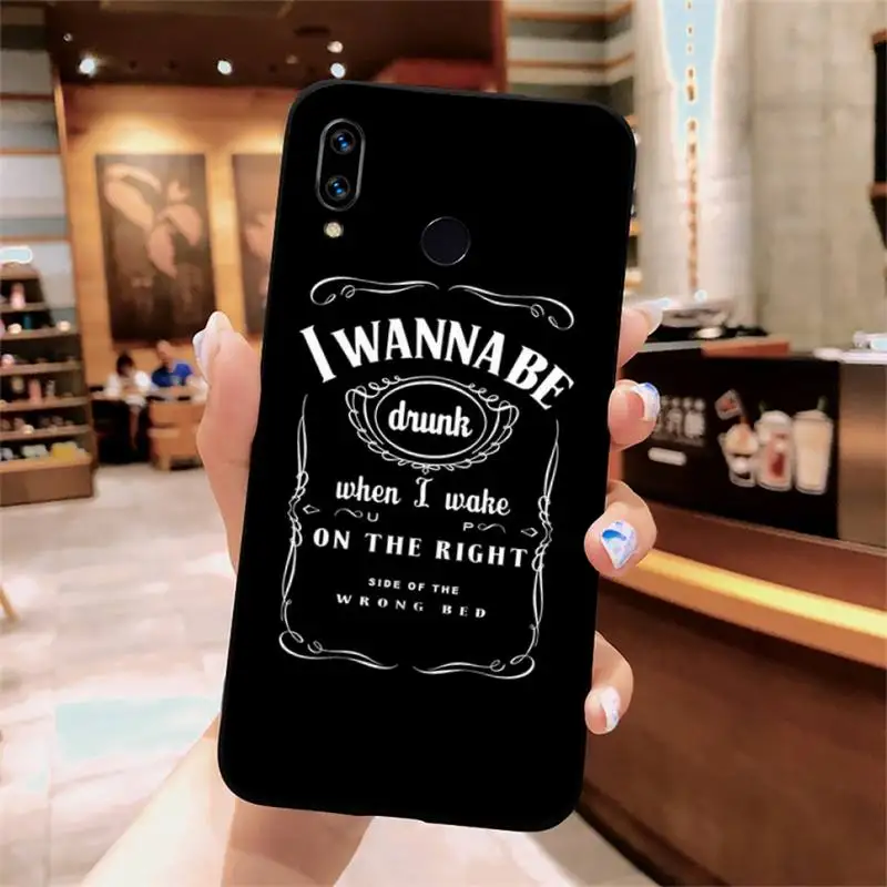 

Beer Alcohol Vodka text pattern luxury protective Phone Case funda For Xiaomi Redmi note 7 8 9 t k30 max3 9 s 10 pro lite