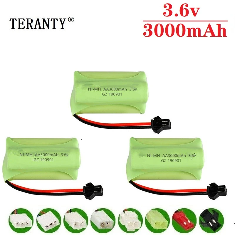 

Upgrade 3.6v 3000mah NiMH Battery For Rc Toys Cars Tanks Trucks Robots Guns Boats AA Ni-MH 3.6v Rechargeable Battery Pack 3pcs