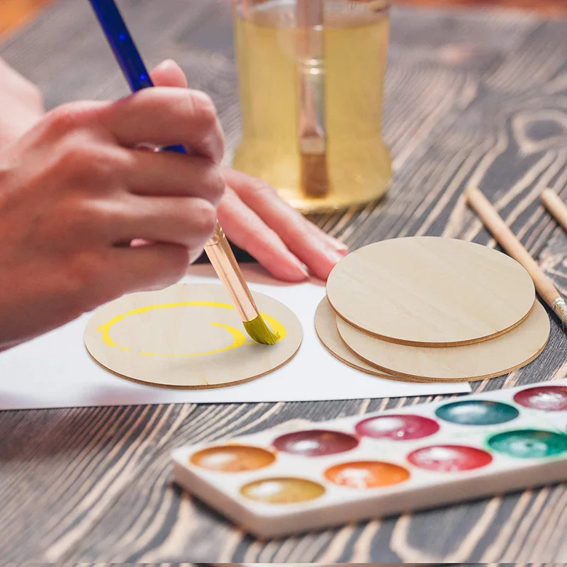 Круглые деревянные кусочки из натуральной сосны диаметром 1-10 см круги для