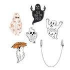 Женская Брошь в виде белого призрака, в стиле панк