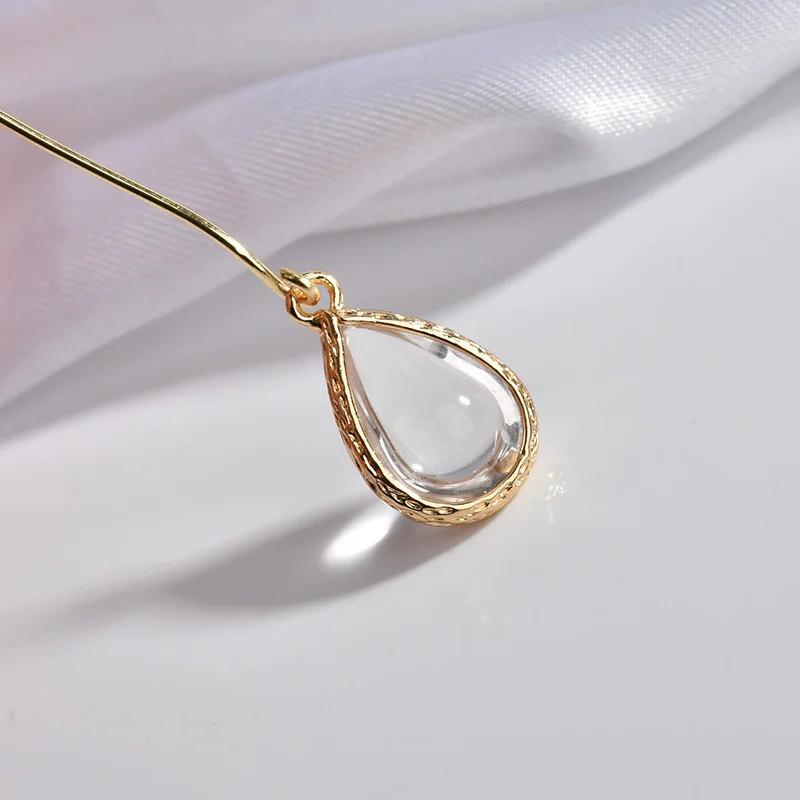 Корейский ветер изысканный край в форме капли Хрустальное стекло кулон DIY