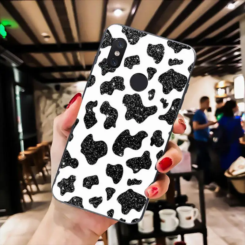 

YNDFCNB Cow grain Phone Case for Redmi 9A 8A 7 6 6A Note 9 8 8T Pro Max Redmi 9 K20 K30 Pro Black Silicone Soft TPU Case