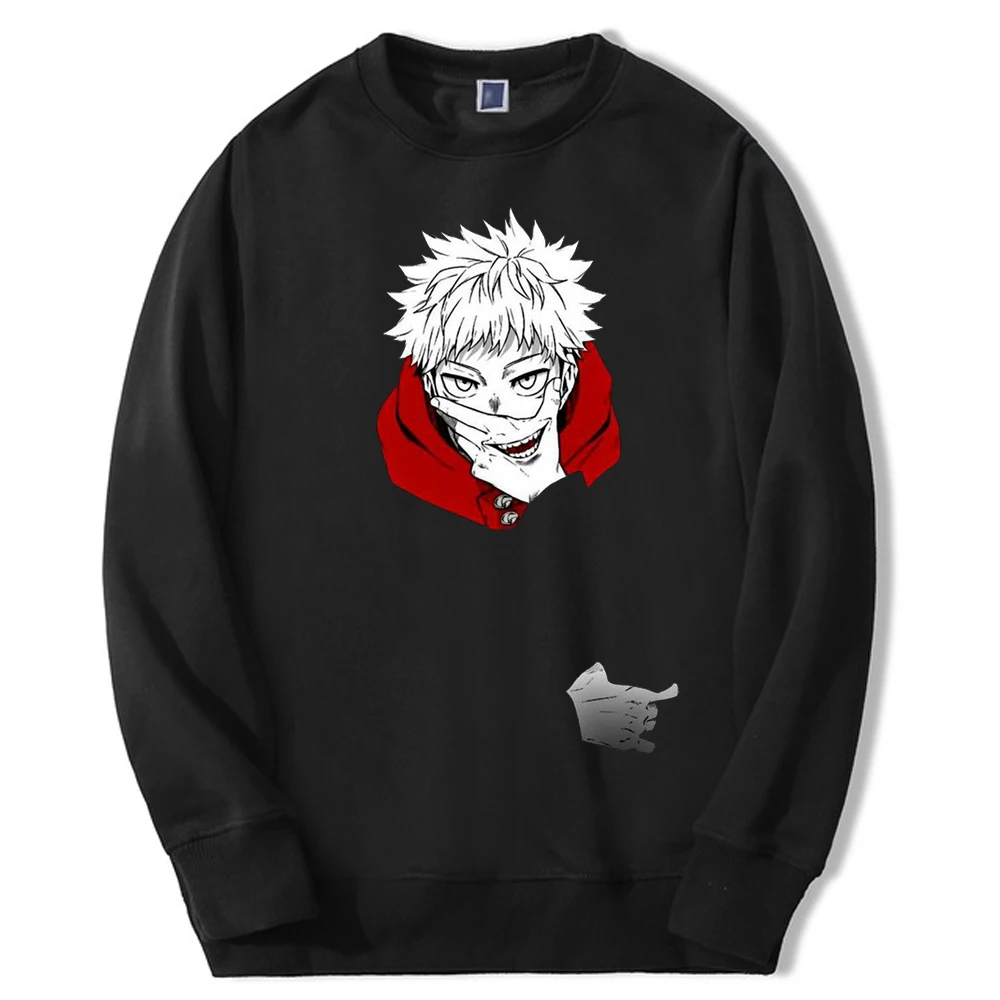 

Jujutsu Kaisen Winter Men Harajuku Warm Sweatshirts Hoodie Casual Warm Sportswear Gojo Satoru Yuji Japan Anime Men's Sweatshirt
