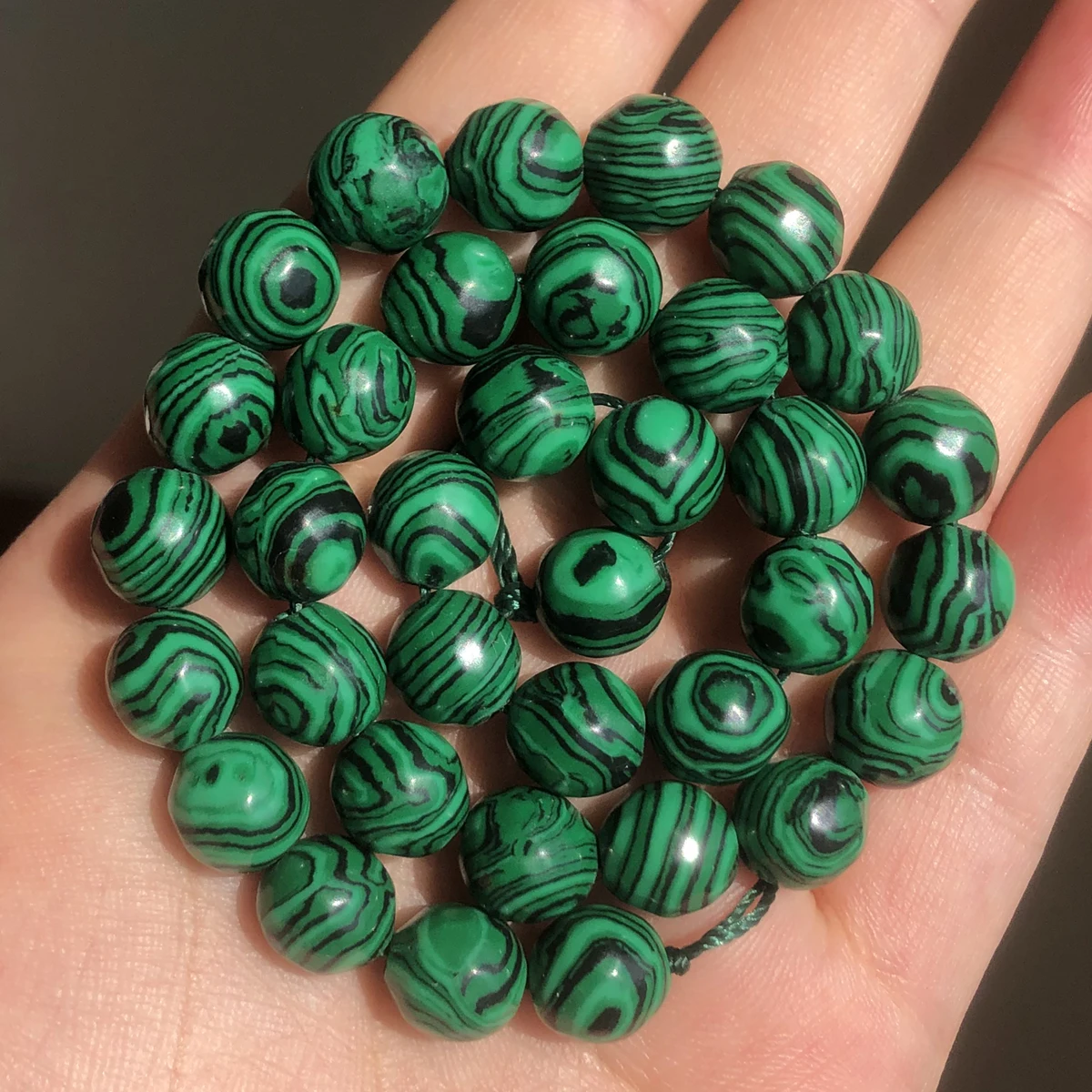 

Faceted Green Malachite Natural Stone Round Loose Spacer Beads DIY Charms Bracelet Necklace for Jewelry Making 15''Inch 4-12MM