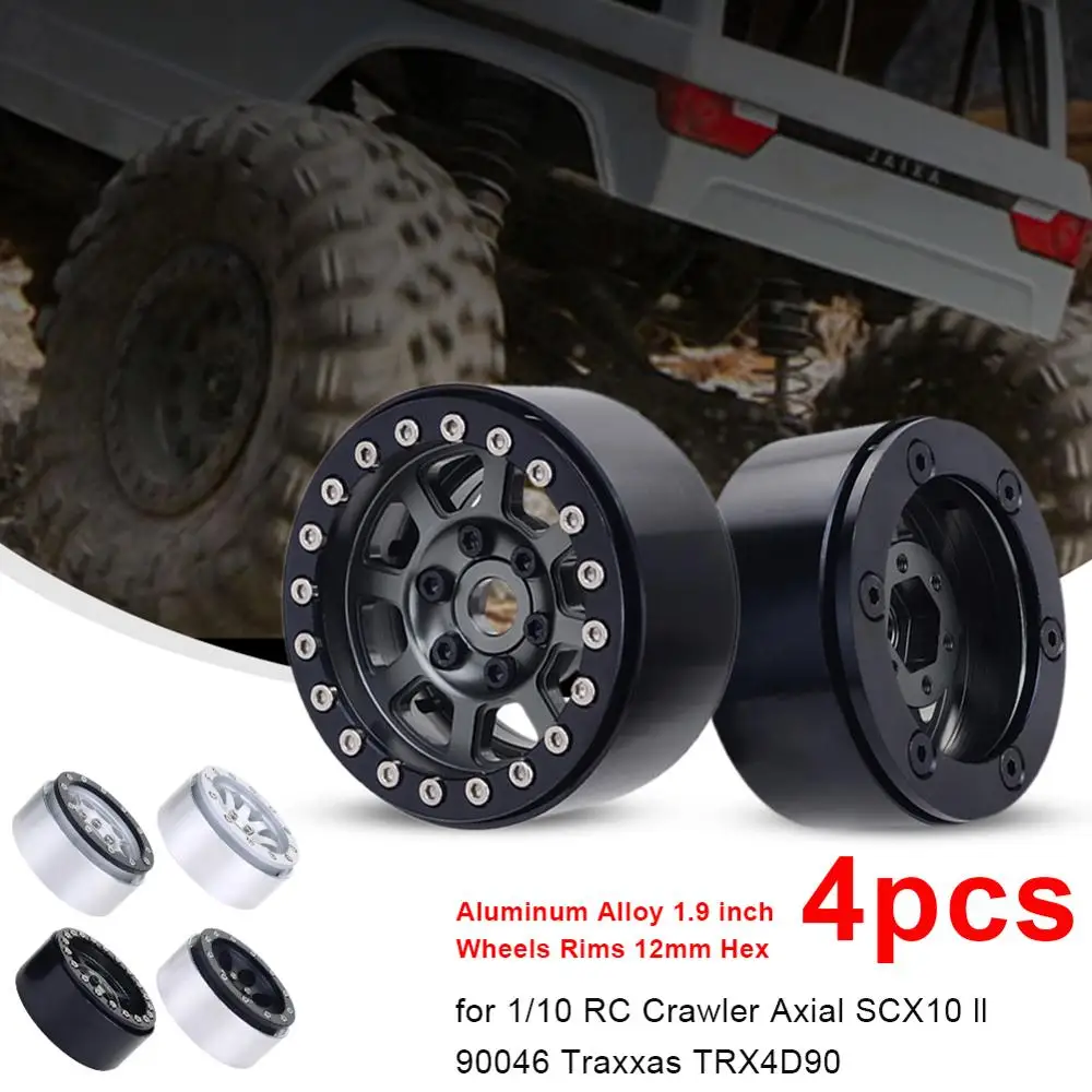 

4pcs Mini Wheel Aluminum Alloy RC Parts RC Whele for 1/10 Scale Crawler TRX-4 Axial SCX10 90046 90047 RC Car