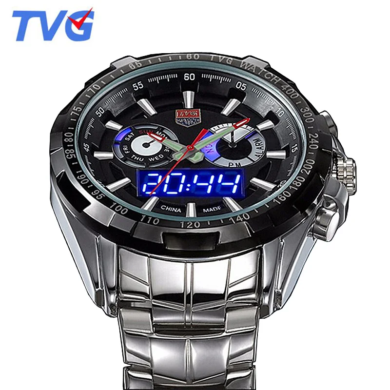 2020 TVG Top Brand Luxury Fashion Sports Men Led Digital Analog Watches 30M Waterproof Dive Watch relogio masculino herrenuhr | Наручные