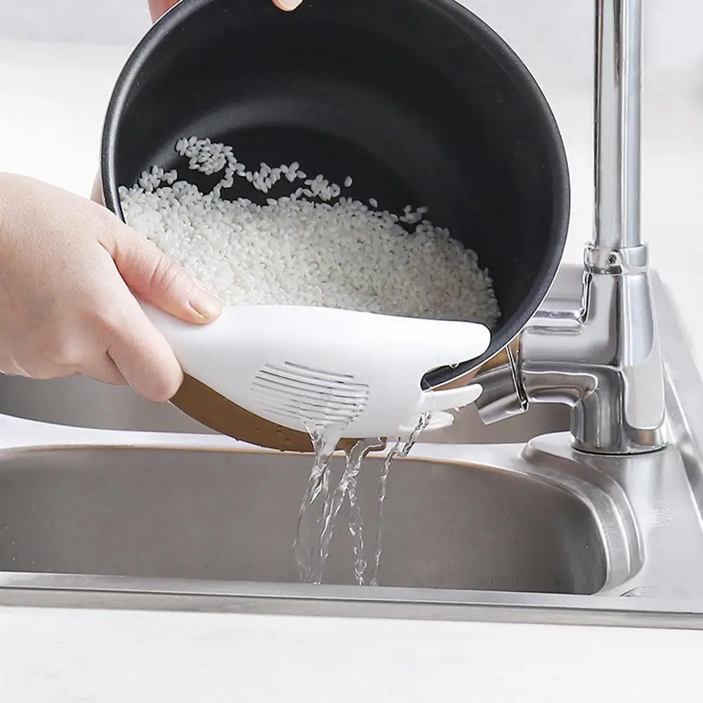 Rice Sieve Washer Plastic Sifter Spoon Soybeans Green Beans Washing Tool Drainer Strainer with Hole Ktichen Colander | Дом и сад